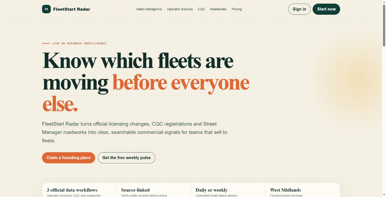 FleetStart Radar — featured