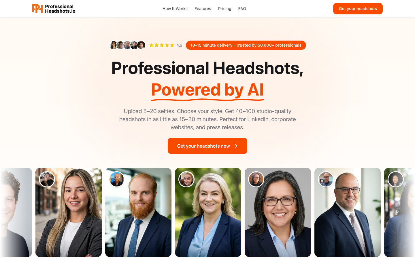 ProfessionalHeadshot.io: Professional Portraits from Your Own Photos — featured