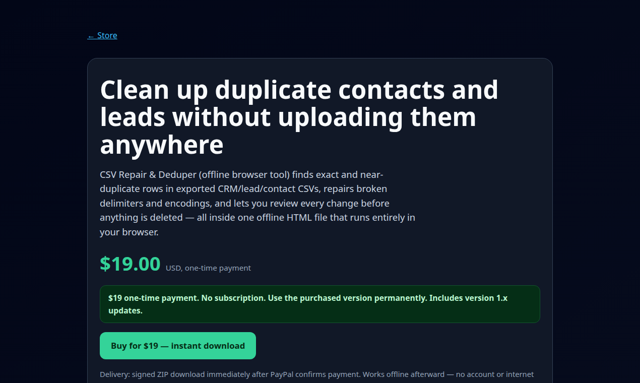 CSV Repair & Deduper — featured