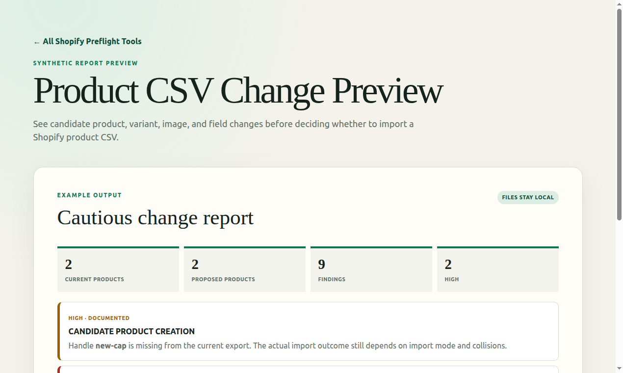 Shopify Preflight Tools screenshot