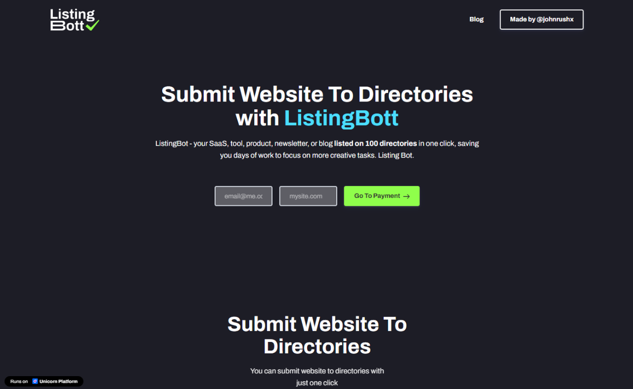 SEObot screenshot